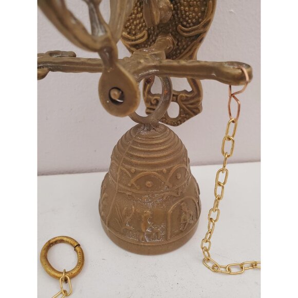 Antique bronze monastery bell doorbell with angel 1940s Vocem meam audit Qui - Picture 3 of 10